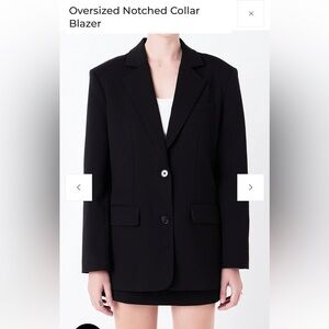 Black Oversized Notched Collar Blazer